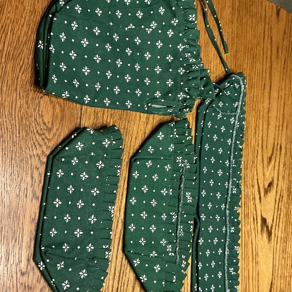 8 Longaberger Heritage Green Liners Tea Berry Bread Weekender & Address Baskets